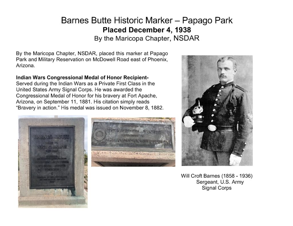 Barnes Butte Historic Marker