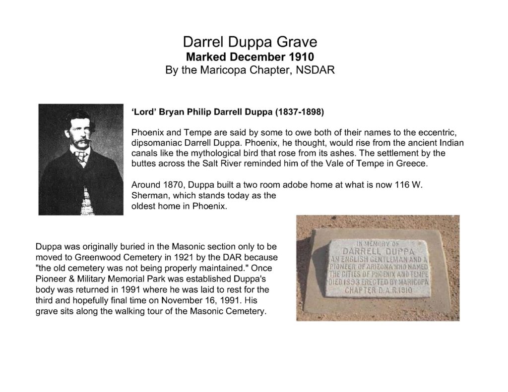 Darrel Duppa Grave Marker